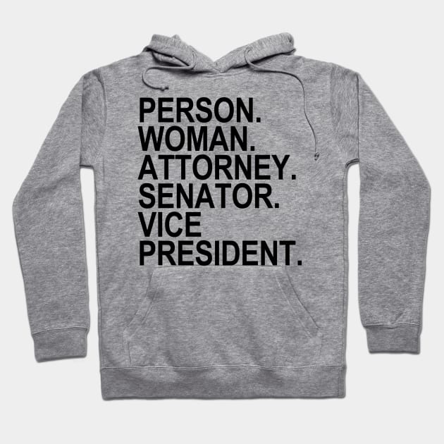 person woman attorney senator VP (black) Hoodie by skittlemypony